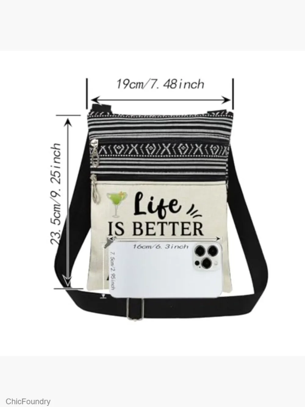 Crossbody Messenger Bag Adjustable Strap Cruise Print Travel Gift